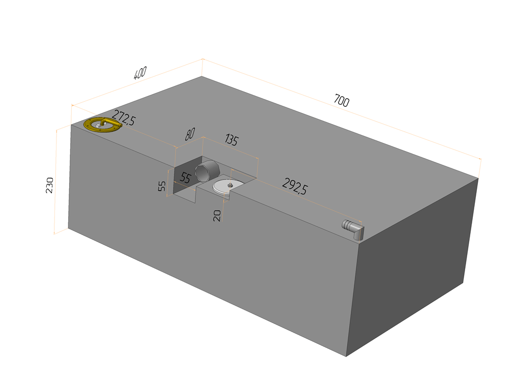 Топливный бак UMS 420, 62 л под заднее сиденье