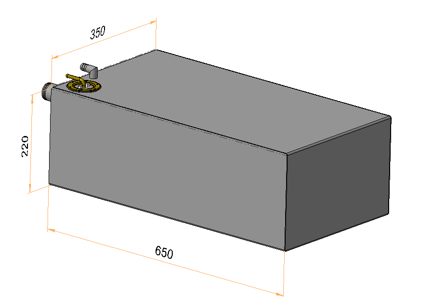 Топливный бак Wellboat 46, 50 л под заднее сиденье